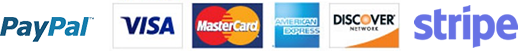 Secure Payment Methods Accepted - Credit Cards and PayPal